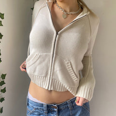 Slim Zipper Casual Hooded Sweater, , women clothing, slim-zipper-casual-hooded-sweater, , fairypeony