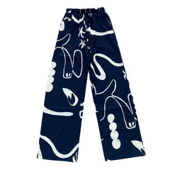 Vintage Graffiti Print Loose Wide-leg Pants, , women clothing, vintage-graffiti-print-loose-wide-leg-pants, , fairypeony