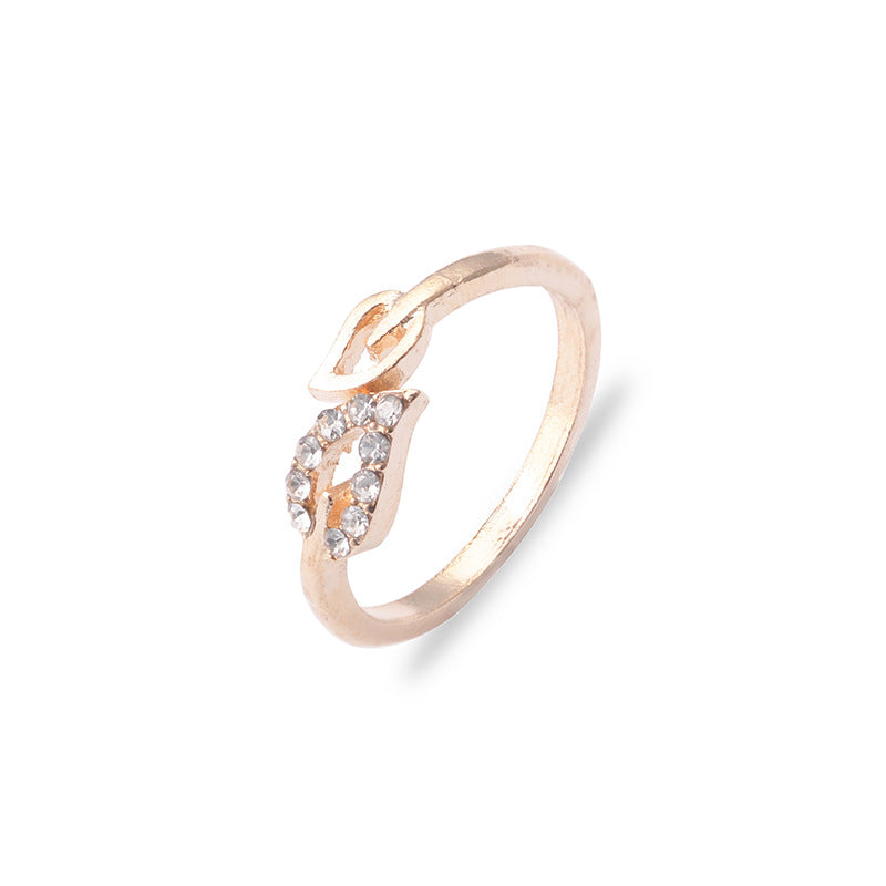 Love Ring Leaf Rhinestone, , women clothing, love-ring-leaf-rhinestone, , fairypeony
