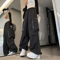 Ruched Straight Leg Cargo Pants - fairypeony