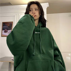 Letter Embroidery Baggy Hoodie, , women clothing, letter-embroidery-baggy-hoodie, , fairypeony