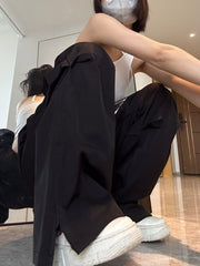 Ruched Straight Leg Parachute Cargo Pants - fairypeony