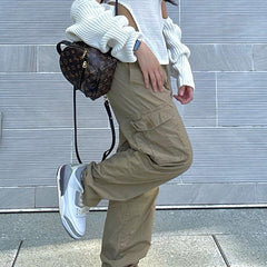 Straight Leg Vintage Y2K Cargo Jeans, , women clothing, straight-leg-vintage-y2k-cargo-jeans, , fairypeony