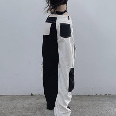 Patchwork Corduroy 90s Cargo Pants - fairypeony