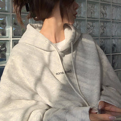 Letter Embroidery Baggy Hoodie, , women clothing, letter-embroidery-baggy-hoodie, , fairypeony