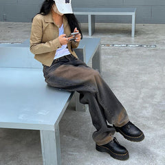 Faded Wash Baggy Boyfriend Jeans - fairypeony