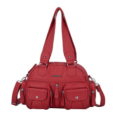 Solid Color Cargo Messenger Bag - fairypeony