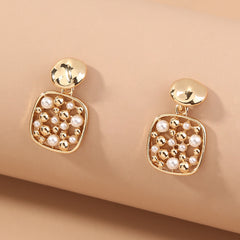 Square Cut-out Pearl Earring Accessories, , women clothing, square-cut-out-pearl-earring-accessories, , fairypeony