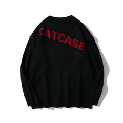 Heart Catcase Embroidered Sweater, , women clothing, heart-catcase-embroidered-sweater, black, L, M, white, XL, fairypeony