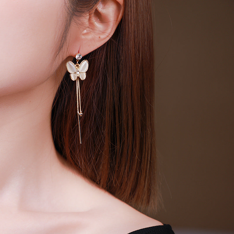 Opal Butterfly Fringe Earrings, , women clothing, opal-butterfly-fringe-earrings, , fairypeony