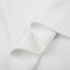 Lace Trim White Ribbed Knit Top - fairypeony