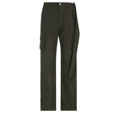Tie Strap Straight Leg Cargo Pants - fairypeony