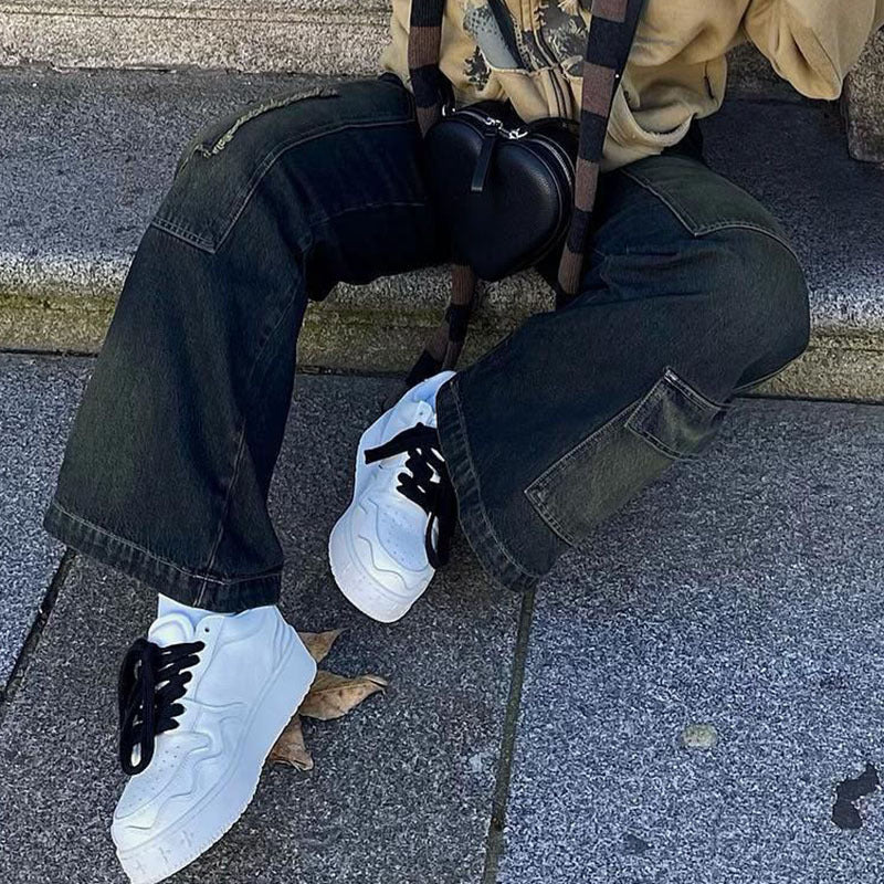 Vintage 90s Patchwork Cargo Jeans - fairypeony