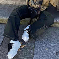 Vintage 90s Patchwork Cargo Jeans - fairypeony