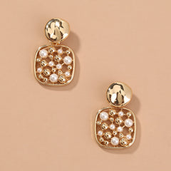 Square Cut-out Pearl Earring Accessories, , women clothing, square-cut-out-pearl-earring-accessories, , fairypeony