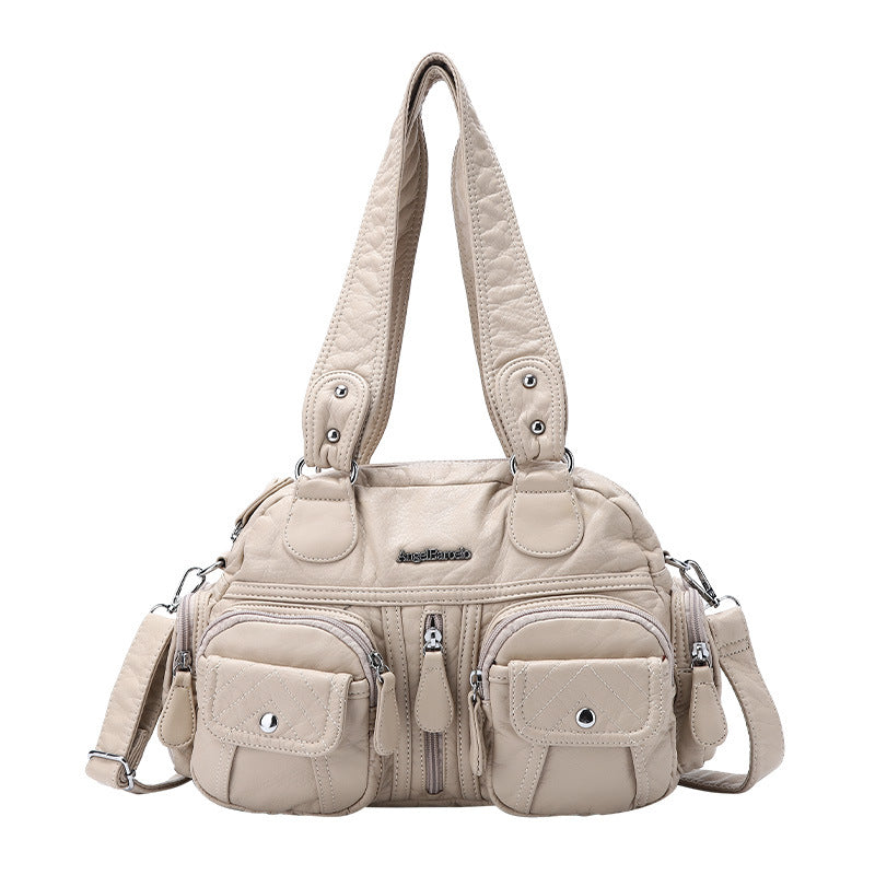Solid Color Cargo Messenger Bag - fairypeony