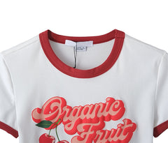 Organic Fruit Street T-shirt, , women clothing, organic-fruit-street-t-shirt, L, M, S, white, fairypeony