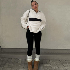 Lamb Wool Oversized Hooded Sweater - fairypeony