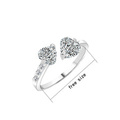 Heart Zircon Brass Ring, , women clothing, heart-zircon-brass-ring, , fairypeony
