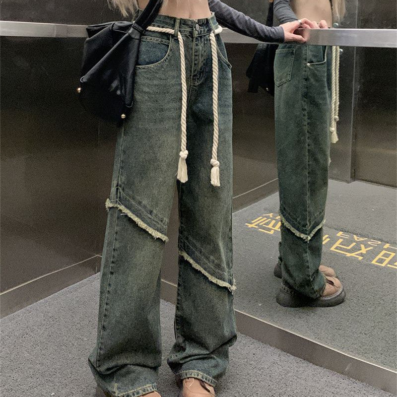 Fray Trim Vintage Boyfriend Jeans - fairypeony