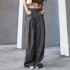 Retro Street Low Waist Wide Leg Pants, , women clothing, retro-street-low-waist-wide-leg-pants, , fairypeony