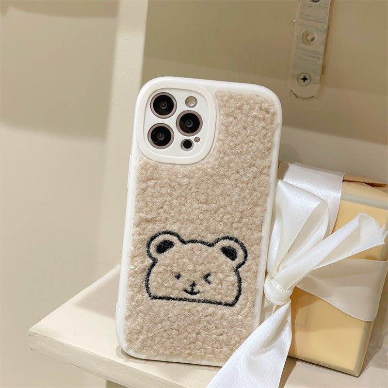 Embroidered Bear Phone Case, , women clothing, embroidered-bear-phone-case, , fairypeony