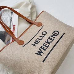 Canvas Fashion Printed Letters Large Capacity Shoulder Bag, , women clothing, canvas-fashion-printed-letters-large-capacity-shoulder-bag, , fairypeony