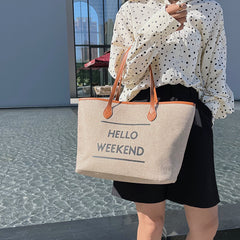 Canvas Fashion Printed Letters Large Capacity Shoulder Bag, , women clothing, canvas-fashion-printed-letters-large-capacity-shoulder-bag, , fairypeony