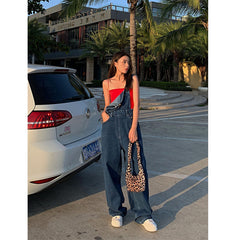 Vintage Washed Boyfriend Denim Overall - fairypeony