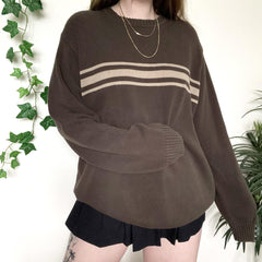 Three Striped Pullover Downtown Sweater - fairypeony