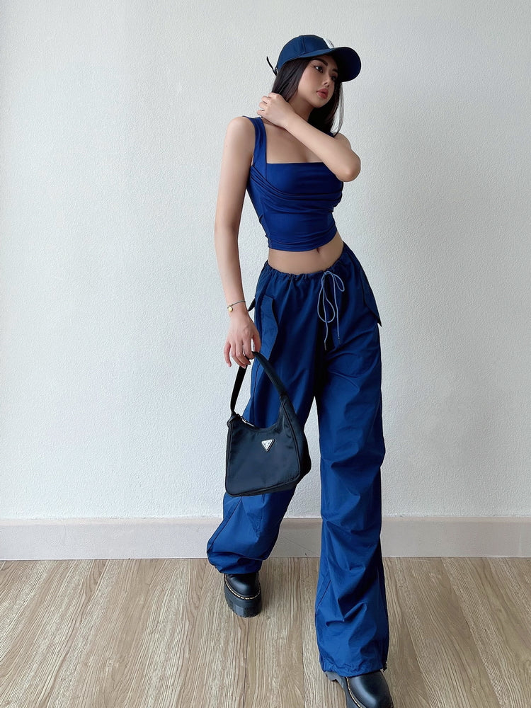 Size Friendly Straight Leg Parachute Cargo Pants, , women clothing, size-friendly-straight-leg-parachute-cargo-pants, , fairypeony