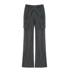 Patchwork Baggy Parachute Cargo Pants - fairypeony