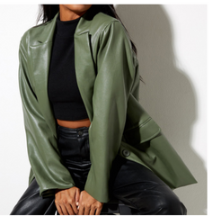 Leather Blazer, , women clothing, leather-blazer, , fairypeony