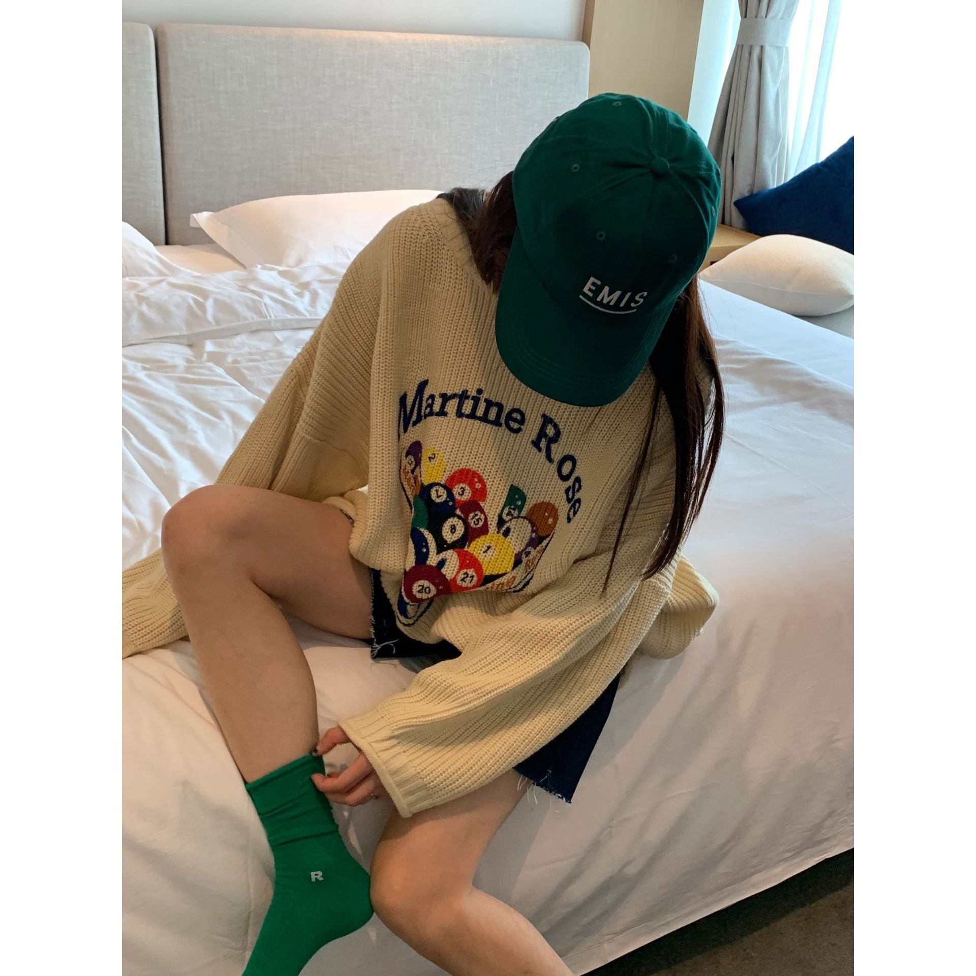 Vintage Billiards Print Downtown Sweater - fairypeony