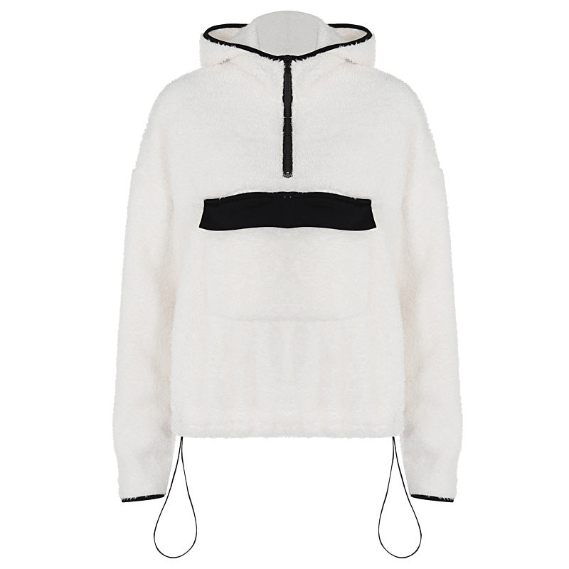 Lamb Wool Oversized Hooded Sweater - fairypeony