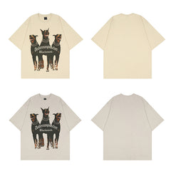 Doberman Dogs Street T-shirt, , women clothing, doberman-dogs-street-t-shirt, apricot, grey, L, M, XL, XXL, fairypeony