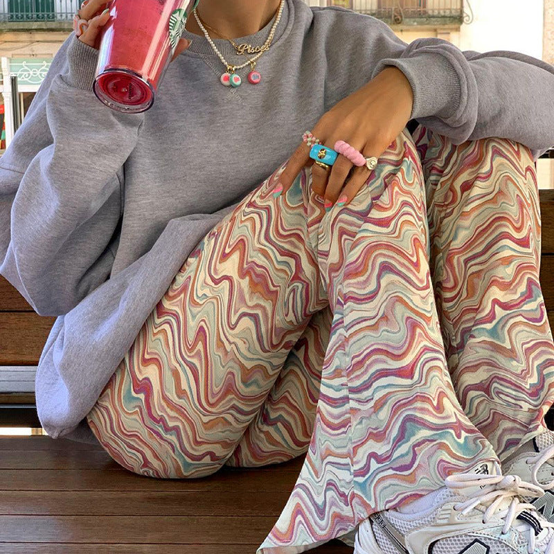 Slim Temperament High Waist Corrugated Flared Pants, , women clothing, slim-temperament-high-waist-corrugated-flared-pants, , fairypeony