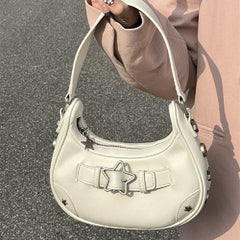 Star Embellish Pu Leather Shoulder Bag - fairypeony