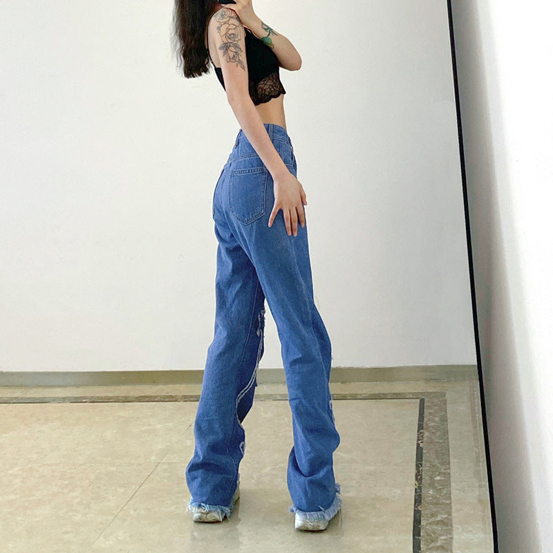 High Waist Slim Fit Flared Jeans, , women clothing, high-waist-slim-fit-flared-jeans, , fairypeony