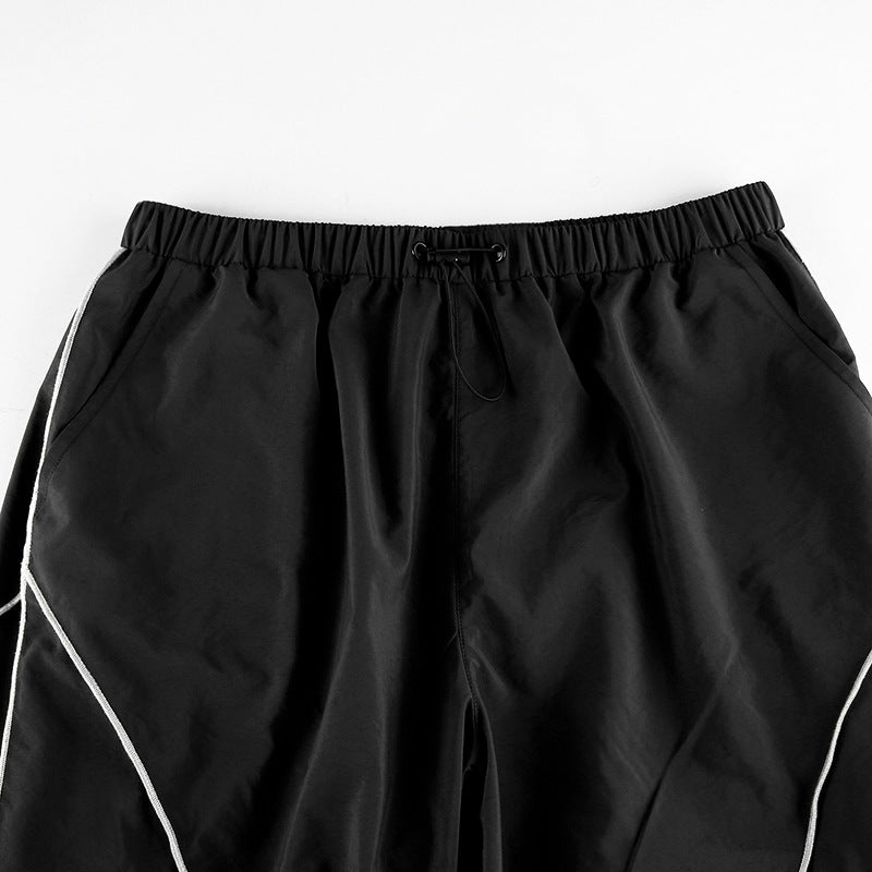 Piping Detail Size Friendly Parachute Cargo Pants, , women clothing, piping-detail-size-friendly-parachute-cargo-pants, , fairypeony