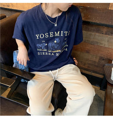 Vintage Bear Graphic Oversized Tee - fairypeony