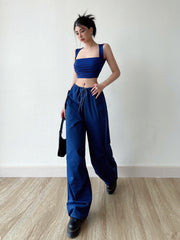 Size Friendly Straight Leg Parachute Cargo Pants, , women clothing, size-friendly-straight-leg-parachute-cargo-pants, , fairypeony