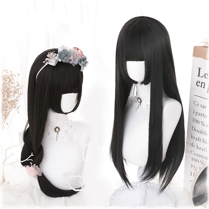Manzhen Daily Black Long Straight Wig, , women clothing, manzhen-daily-black-long-straight-wig, , fairypeony