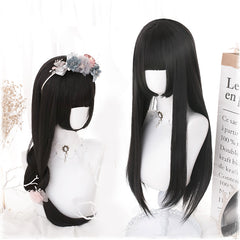 Manzhen Daily Black Long Straight Wig, , women clothing, manzhen-daily-black-long-straight-wig, , fairypeony