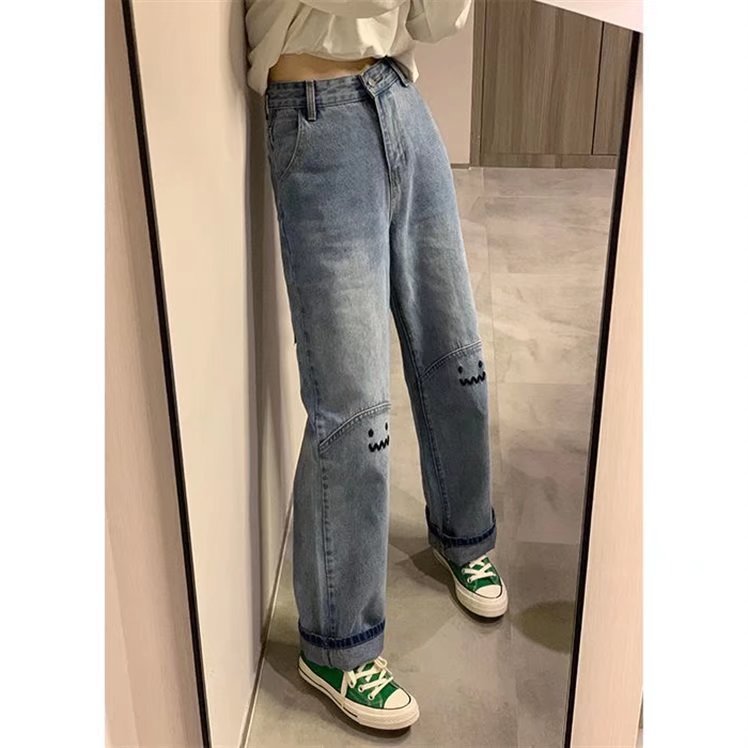 Straight High Waist Wide Leg Jeans, , women clothing, straight-high-waist-wide-leg-jeans, , fairypeony