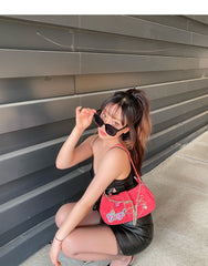 2000s Metal Embellished Y2K Shoulder Bag - fairypeony