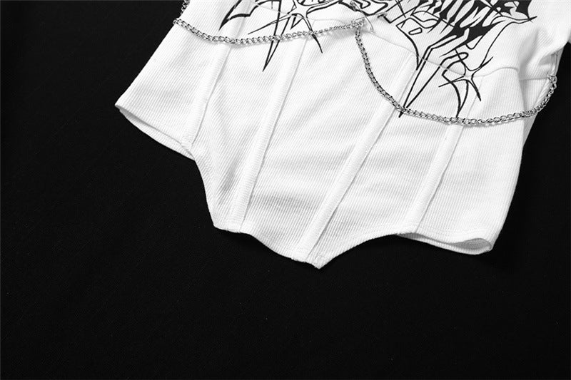 Splash Print Grunge Crop Top - fairypeony