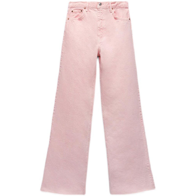 High-waist All-match Straight-leg Mopping Pants, , women clothing, high-waist-all-match-straight-leg-mopping-pants, , fairypeony