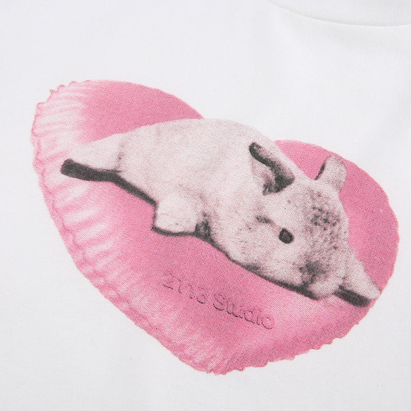 Love Bunny White Crop Top - fairypeony