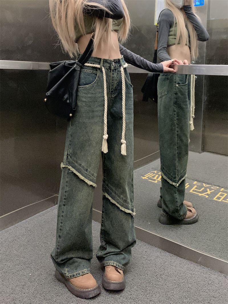 Fray Trim Vintage Boyfriend Jeans - fairypeony